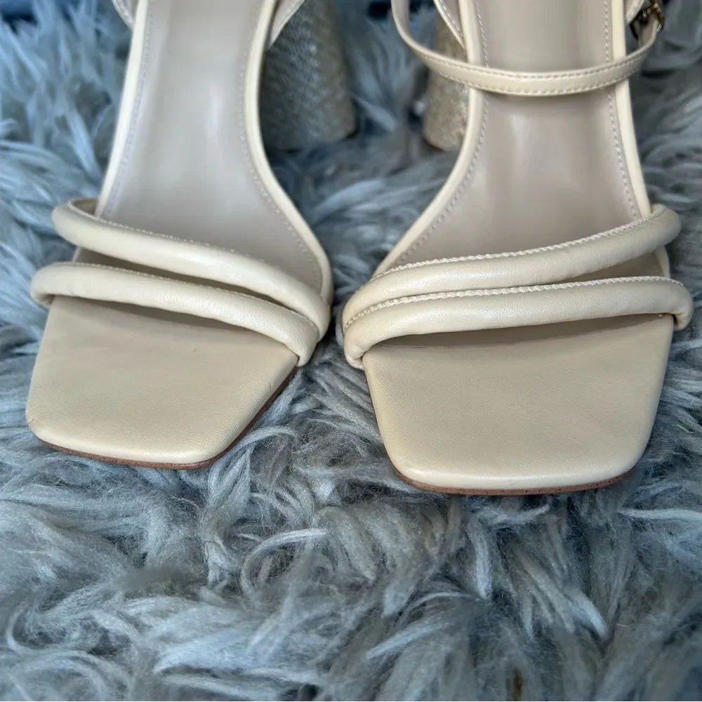 Sam Edelman Kia neutral beige block heel sandals women’s shoe size 10